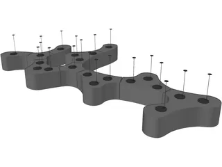 Vibia Ameba Pendant Modular Light 3D Model preview