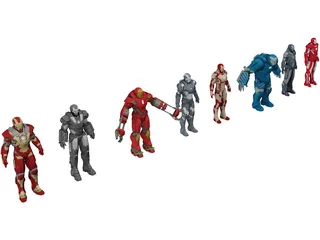 Iron Man Collection 3D Model preview