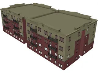 Block House 3D Model preview