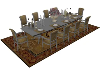 Tables and Chairs 3D Model preview