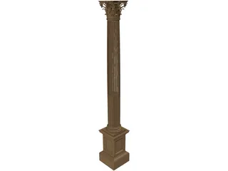 Corinthian Column 3D Model preview