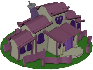 Minnie Mouse Cartoon House 3D Model preview