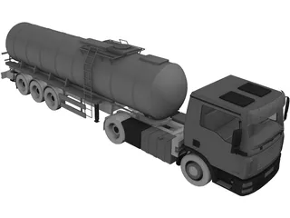 Man Truck Tank 3D Model preview