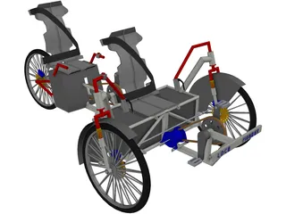 Human Power Hybrid Vehicle 3D Model preview
