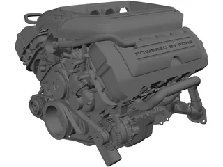 Ford 5.0 Coyote Engine 3D Model preview