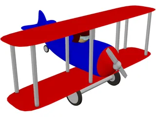 Cartoon Toy Airplane 3D Model preview