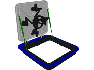 Watertight Steel Hatch Flush Type 3D Model preview