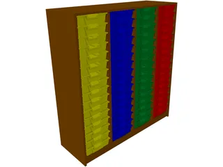 Column Tray Unit 3D Model preview