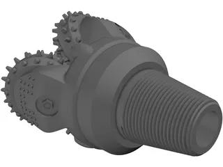Tricone Oil Drill Bit 3D Model preview