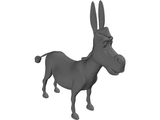 Donkey Cartoon 3D Model preview