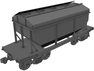 Wagon Open Lid 3D Model preview