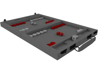 Backgammon Board 3D Model preview