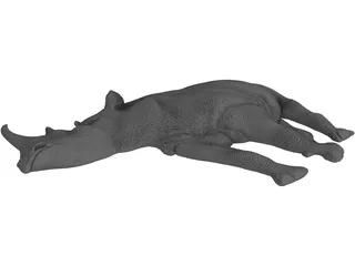 Rhino Staring Relief 3D Model preview