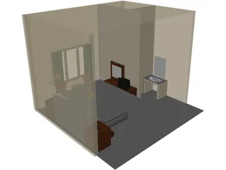 Hotel Room 3D Model preview