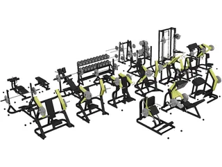 Gym Set Strenght 3D Model preview