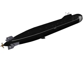 Yasen Class Russian Submarine 3D Model preview