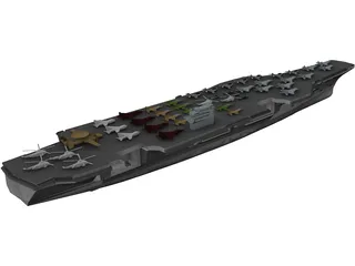 USS Aircraft Carrier 3D Model preview