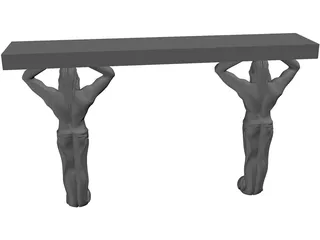 Atlantid Fireplace Supports 3D Model preview