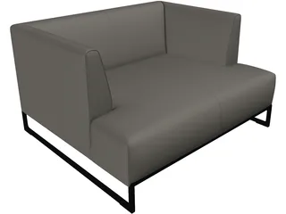 Corner Style Sofa 3D Model preview