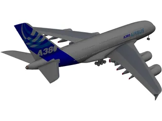 Airbus A380 3D Model preview