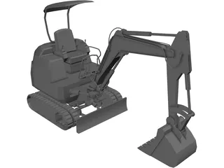 Komatsu Mini Excavator 3D Model preview