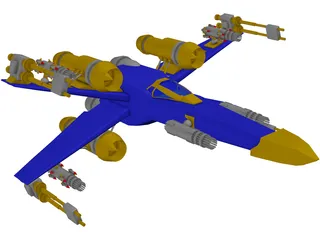 X-Wing Plane 3D Model preview