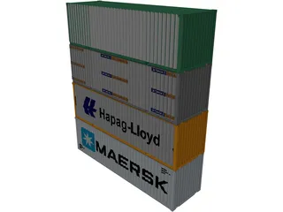 Shipping Containers 3D Model preview