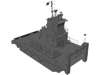 River Tug Boat 3D Model preview