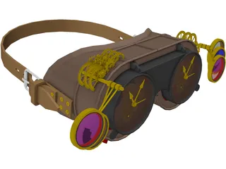 Steampunk Goggles 3D Model preview