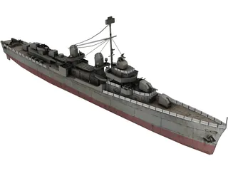 Fletcher Class Destroyer 3D Model preview