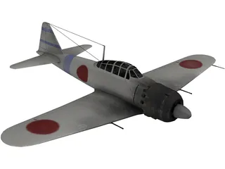 A6M Zero Navy Camo 3D Model preview