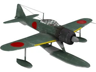 A6M Rufe Ground Camo 3D Model preview