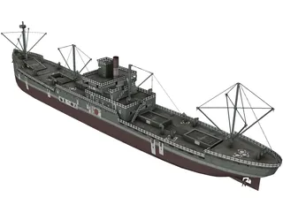 Japanese Merchant Ship 3D Model preview