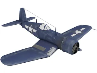 Vought F4U Corsair 3D Model preview