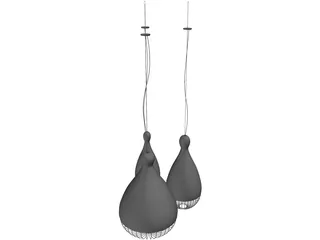 Bird Cage Ceiling Lamp 3D Model preview