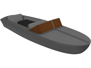 Delfin Fiber-Glass Boat 3D Model preview