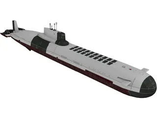 Typhoon-class Submarine 3D Model preview