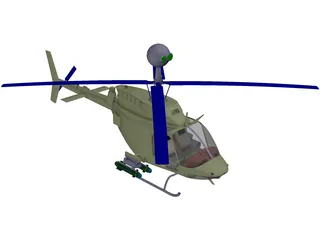 Bell OH-58 Kiowa 3D Model preview