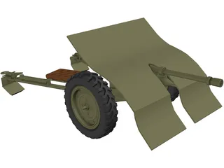 Bofors wz36 Antitank Gun 3D Model preview