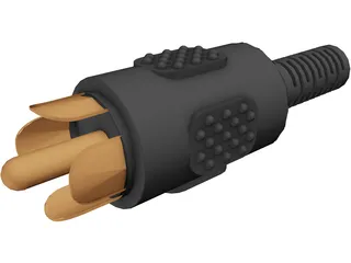 Cinch Connector 3D Model preview
