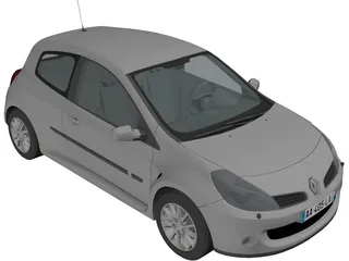Renaul Clio RS (2007) 3D Model preview