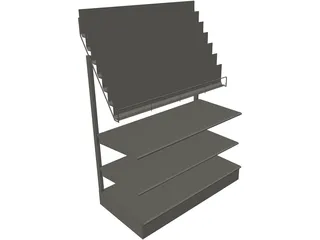 Comic Shelf 3D Model preview