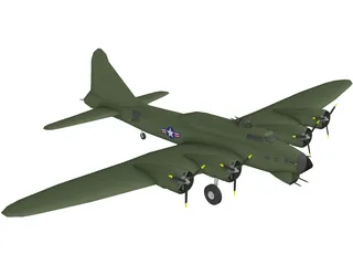 Boeing B-17G Flying Fortress 3D Model preview