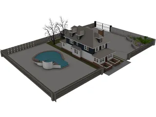 Two-Bedroom House 3D Model preview