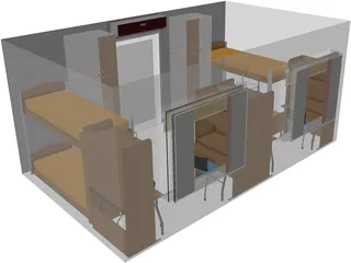 Dormitory Room 3D Model preview