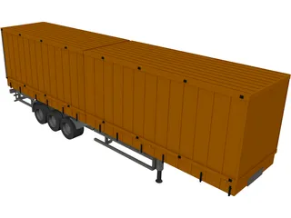 Box Trailer 3D Model preview