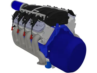 Chevrolet LS3 Engine Block 3D Model preview
