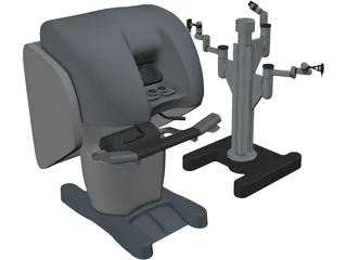 Surgery Robot And Monitor 3D Model preview
