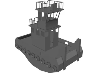 Tug Boat Small Inland 3D Model preview