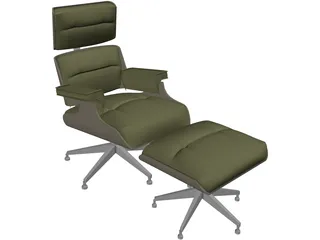 Chair Eames with Footstool 3D Model preview